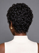 Machine Made finger wave pixie wig chioma black 100% Human Hair