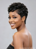 Lace front 13x4 Pixie wig black wavy