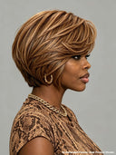 Lace front 13x4 pixie wig honey mix brown straight