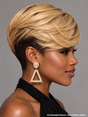 Lace front Wig pixie honey highlight for black woman 100% Human Hair