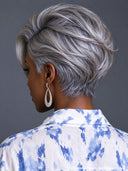 Salt and pepper lace wig lace 13x4 lace pixie  100% Human Hair