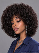 Glueless wig Machine Made curly wave with bangs Natural Black 100% Human Hair