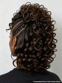 Full Lace wig brown Pre-styled Updo With Braided