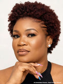 Full lace wig pixie afro burgundy 99J# 100% Human Hair