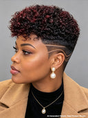 Machine made Burgundy curly wig Topper Unit( NOT A WIG)