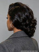 Lace front pixie Wig bob black side part 100% Human Hair