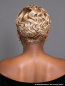 Glueless wig pixie wig Machine Made blonde water wave 100% Human Hair