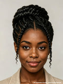 Full Lace wig braided style with bun