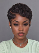 Pixie 13x4 lace front Wig chioma finger wave for black woman 100% Human Hair
