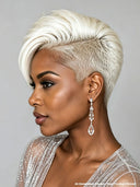 Full lace pixie cut wig straight blonde