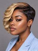 Pixie cut wig Lace front 13x6 quick weave blonde for black woman 100% Human Hair