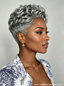 Lace front 13x4 Pixie wig silver Quick weave