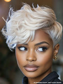 Full lace wig pixie blonde quick weave 100% Human Hair
