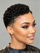 Lace front 13x6 pixie wig curly black for black woman