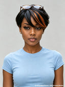Glueless wig pixie cut wig cute Machine Made straight 100% Human Hair