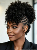 Full Lace Pre-styled With Braided black 100% Human Hair