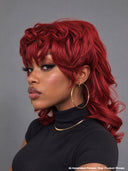 Glueless Wig rouge mullet machine made 100% Human Hair