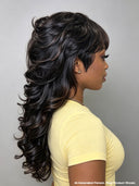 Easy to wear Wig black Body wave mullet machine made As shown in the figure 100% Human Hair
