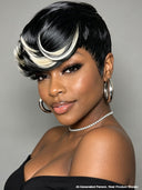 Summer Trends Machine Made straight blonde highlight with bangs 100% Human Hair