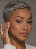 Lace closure 7x5 Pixie wig quick weava gray 100% Human Hair
