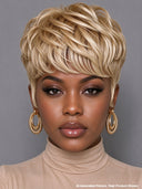 Glueless wig pixie cut wig quick weave blonde 100% Human Hair