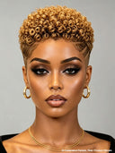 Full lace wig Pixie Cut honey 100% Human Hair