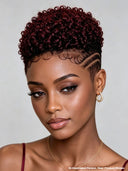 Topper Unit Machine made burgundy for black woman( NOT A WIG)