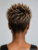 Pixie Cut wig Spiky Pixie Wig Highlight Straight 13x4 Lace 100% Human Hair