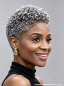 Gluelesse wig Pixie silver finger wave machine made
