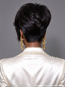 Full lace Pixie Wig Natural Black straight 100% Human Hair