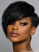 Pixie cut wig Lace front 13x6 HD wig black straight 100% Human Hair
