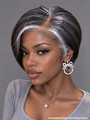 Lace closure 7x5 Wig salt and pepper straight pixie 100% Human Hair