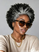 Lace front 13x4 Salt and Pepper afro curly