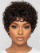 Glueless wig pixie cut curly wave for black woman 100% Human Hair