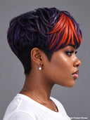 Ready to go orange highlight Glueless wig pixie 100% Human Hair