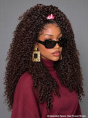 Feather Crochet Human Hair Extensions curly wave Brown invisible and comfortable 100% Human Hair