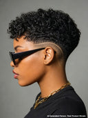 Full lace wig pixie cut curly wave black for black woman