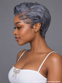 Lace closure 7x5 Wig salt and pepper pixie cut wig 100% Human Hair