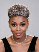 Topper unit Salt and Pepper Pixie Cut  for black woman （not a wig）