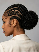 Full Lace wig braided with bun for black woman
