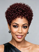 Wear & go machine made burgundy 99J# curly wave