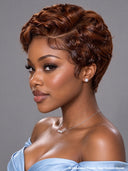 13x4 lace front Wig brown pixie cut wig pre-cut lace 100% Human Hair