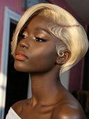 Lace front 13x4 Pixie wig blonde for black women