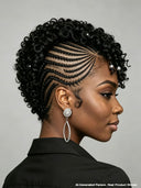Full Lace with Braided wig black 100% Human Hair