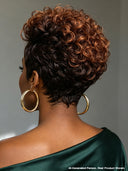 Lace front Pixie cut Wig brown highlight for black woman 100% Human Hair