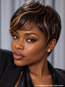 Buy 1 Get 1 Free machine made pixie wig straight 2 color 100% Human Hair