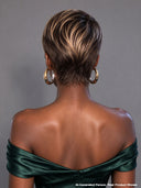 Glueless wig pixie cut wig cute Brown with Honey Highlights 100% Human Hair