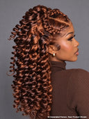 Pre-styled Updo Lace front brown Braided 18 inch 100% Human Hair
