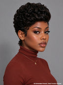 Glueless pixie wig wavy for black woman 100% Human Hair