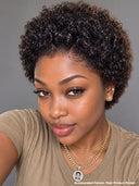 Promotion 13x4 lace front Wig pixie curly wave 100% Human Hair